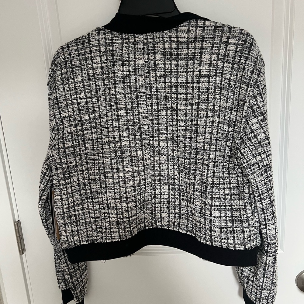 Madden. Black and White Tweed Bomber Jacket. With a matching cropped top. - Picture 3 of 8